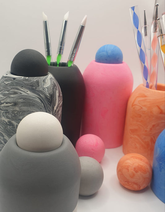 Sleek Sphere Trio: Customisable Cylindrical Storage Jars Set