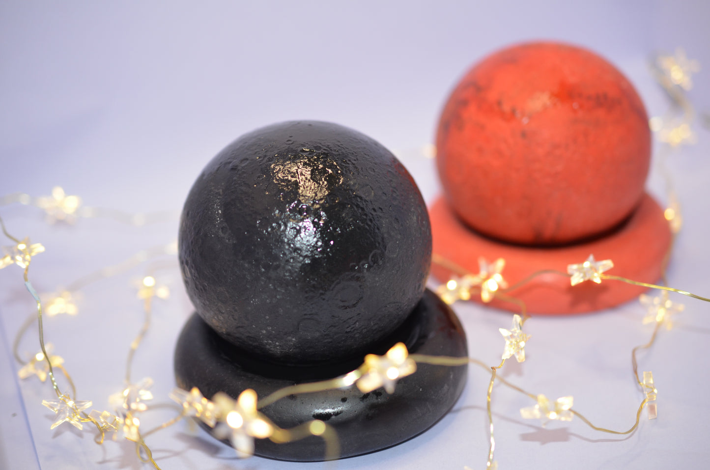 Jesmonite Stone Planets with Tray, Aroma Oasis: Handcrafted Aromatherapy Orbs