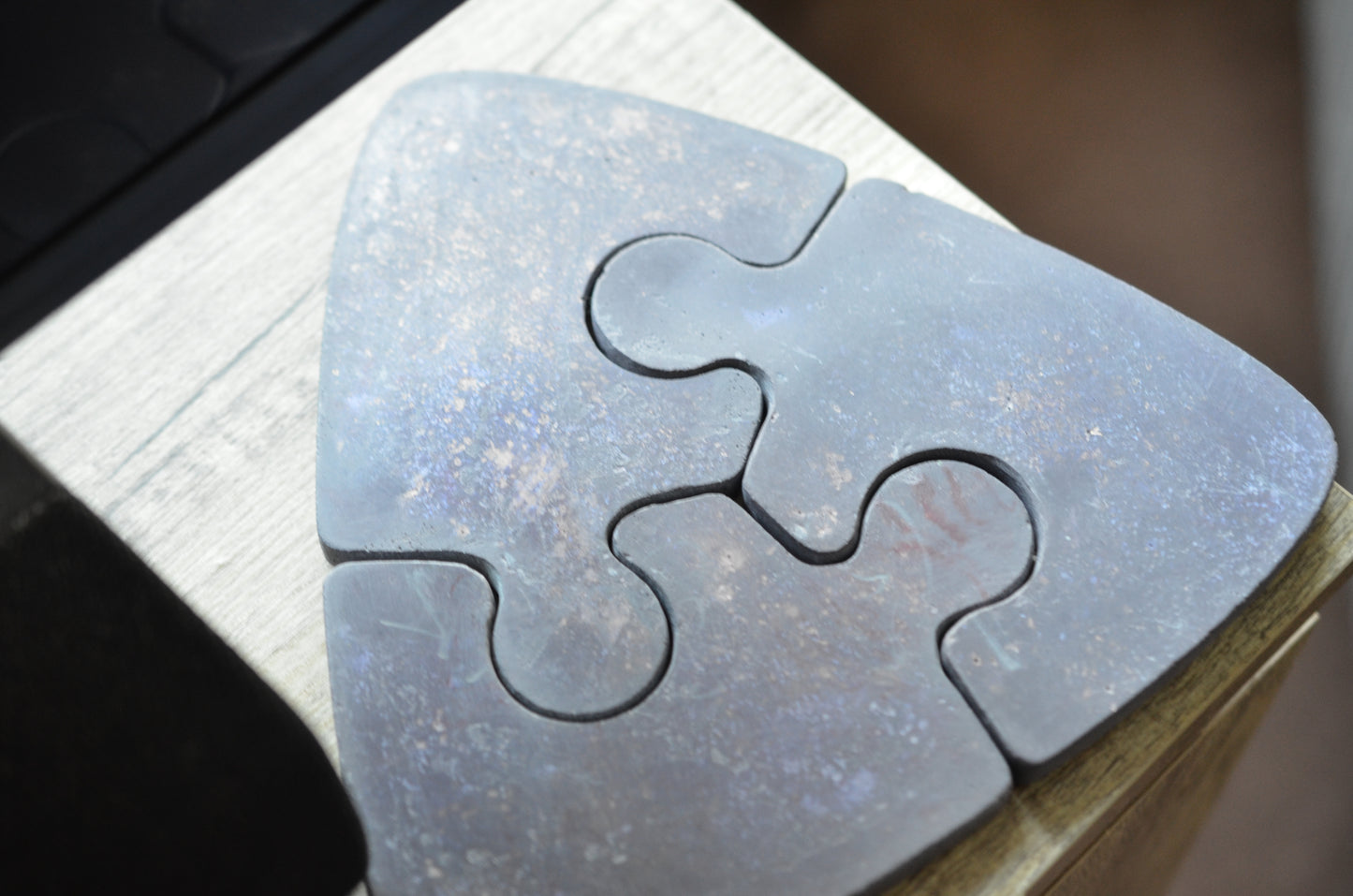Artisan Puzzle Coasters: Handcrafted Rustic Elegance for Your Home